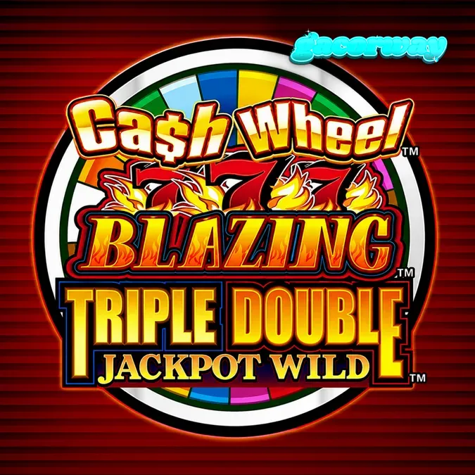 Tampilan visual mesin slot Cash Wheel Blazing 777 dengan simbol 777 yang ikonik